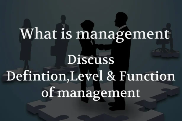 What is Management? Definition, Level & Function of management