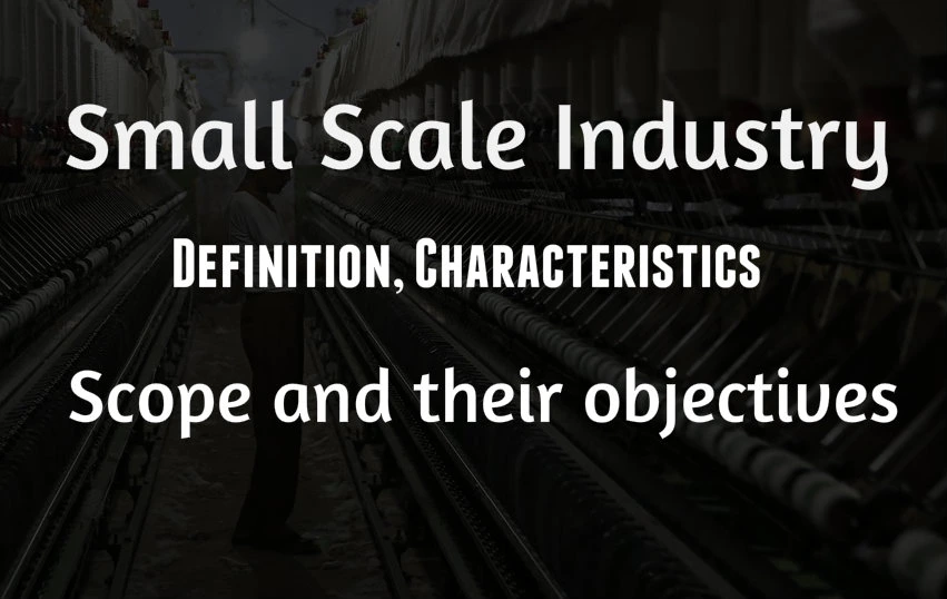 Small Scale industry : Definition, Limitation, Scope and their objectives